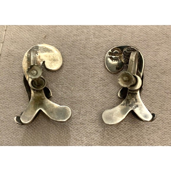 Margot de Taxco Sterling Silver 925 Mexico Necklace and Screw Earring Set 1950's - Picture 6 of 16